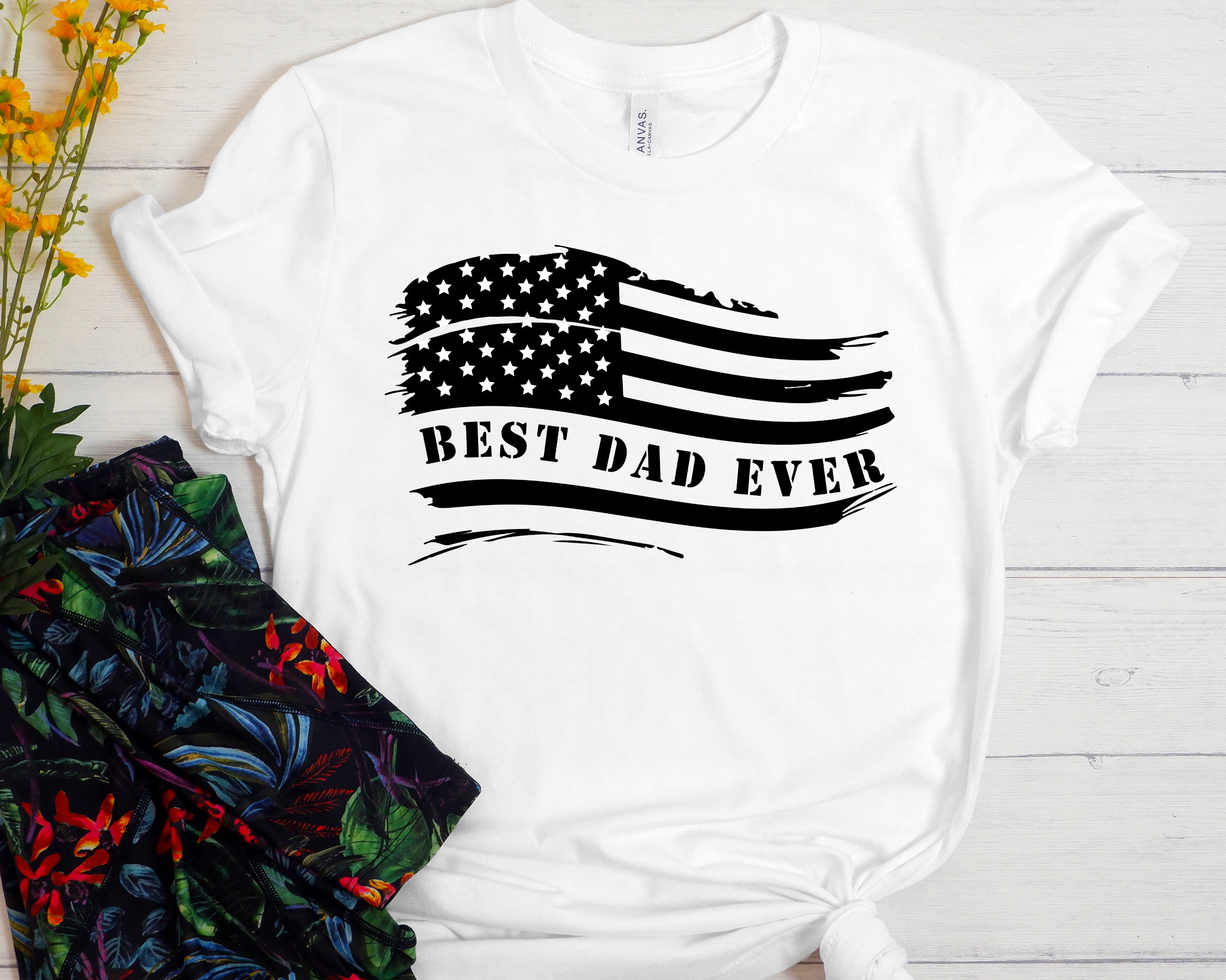 Best Dad Ever American Flag Unisex t-shirt