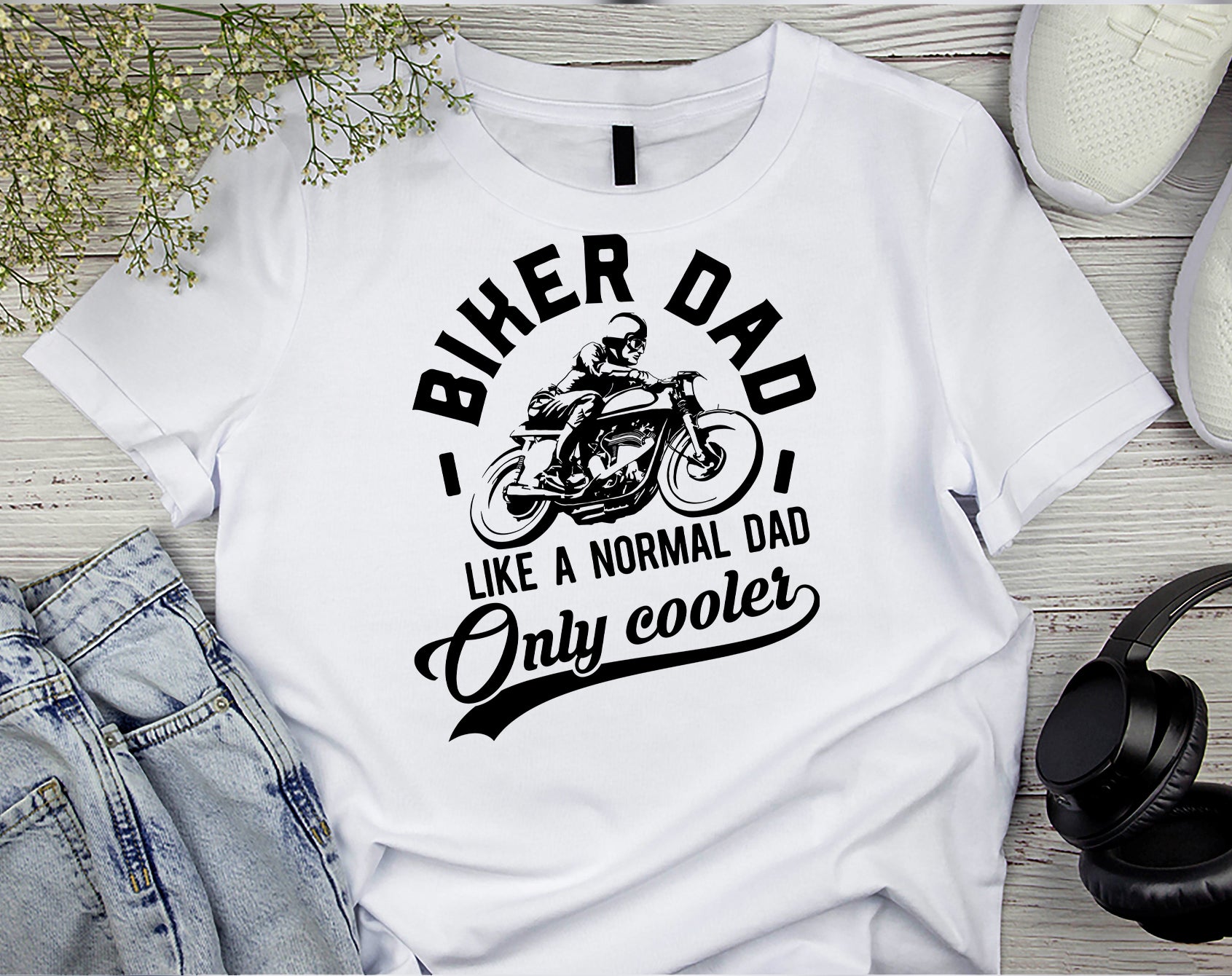 Biker Dad Like A Normal Dad Only Cooler Unisex t-shirt