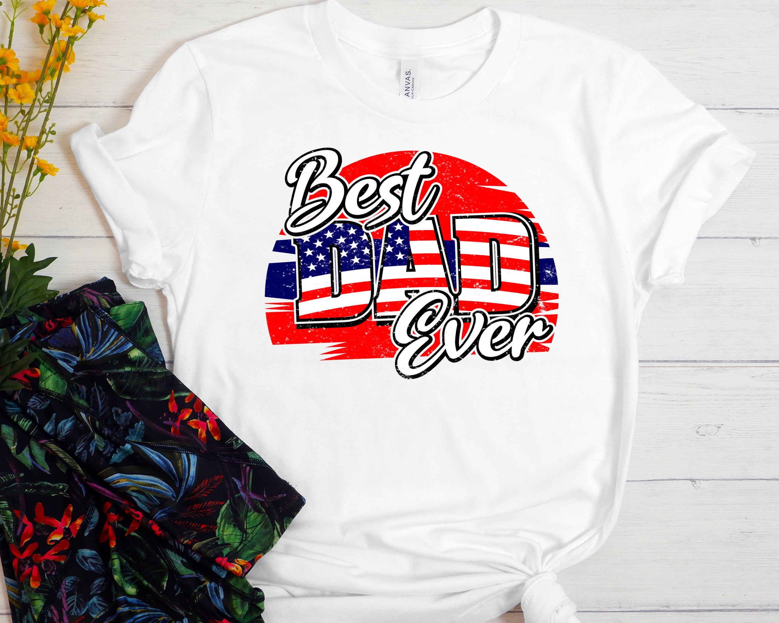 Best Dad Ever American Flag Unisex t-shirt