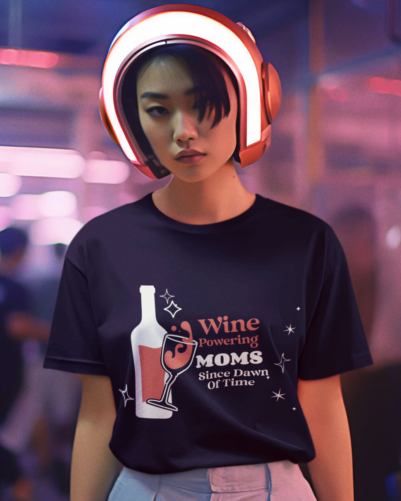 Wine Powering Moms Since Dawn Of Time Unisex t-shirt