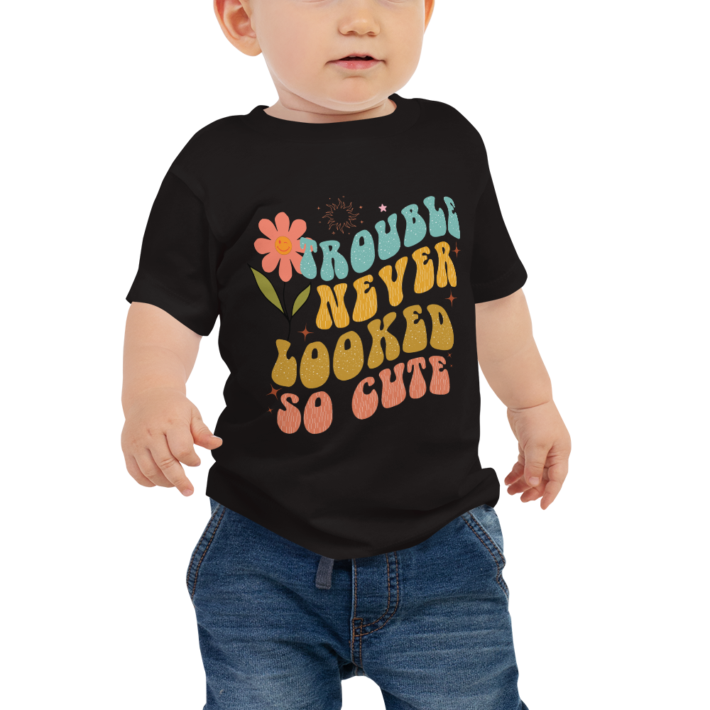 Trouble Never Looked So Cute Baby Jersey Short Sleeve Tee