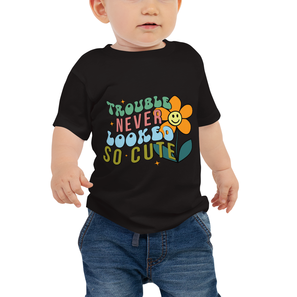 Trouble Never Looked So Cute Baby Jersey Short Sleeve Tee