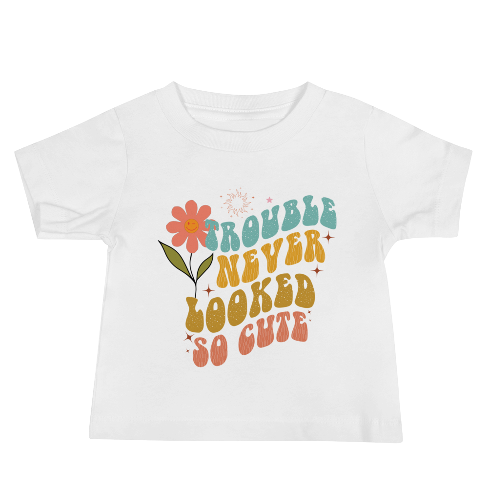 Trouble Never Looked So Cute Baby Jersey Short Sleeve Tee