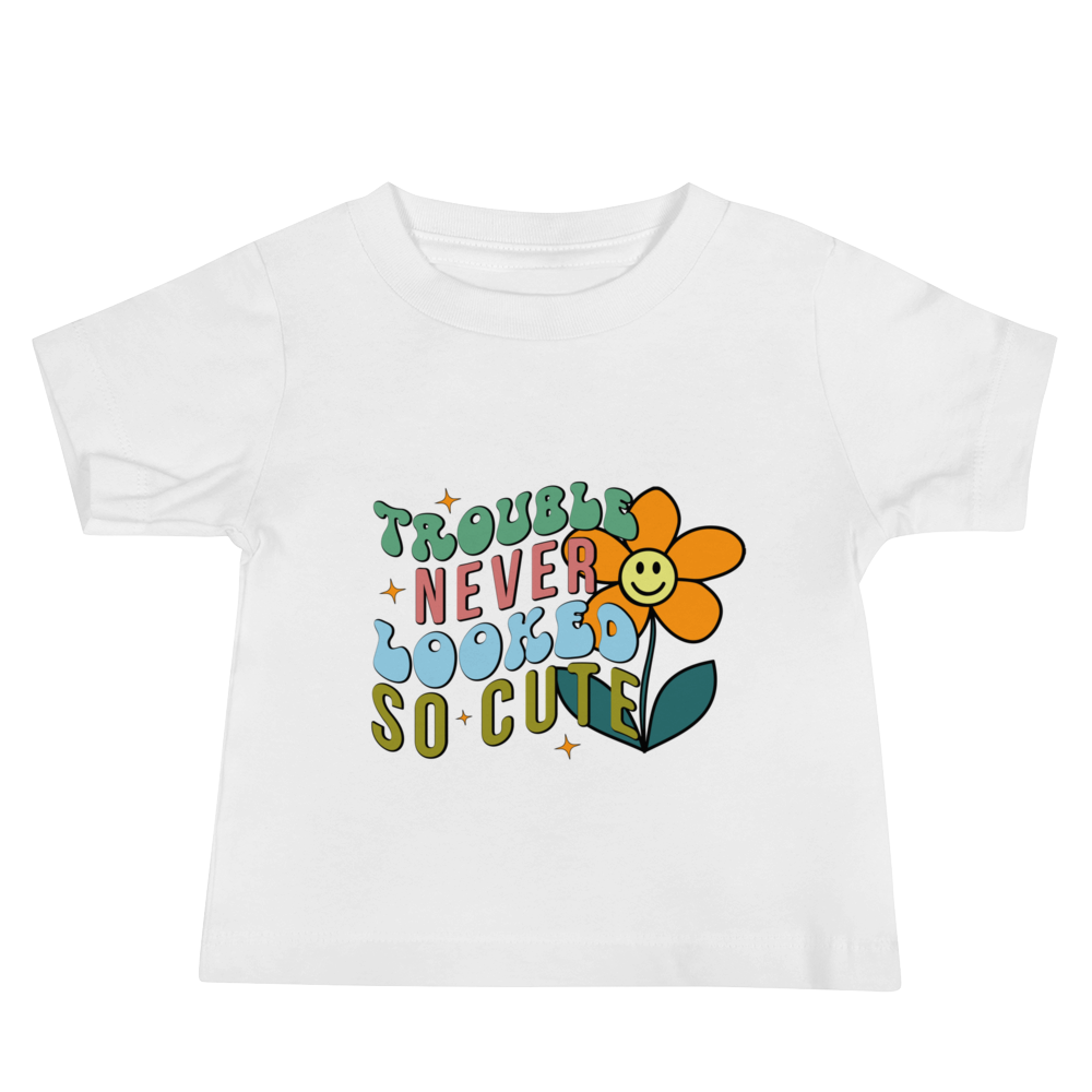 Trouble Never Looked So Cute Baby Jersey Short Sleeve Tee