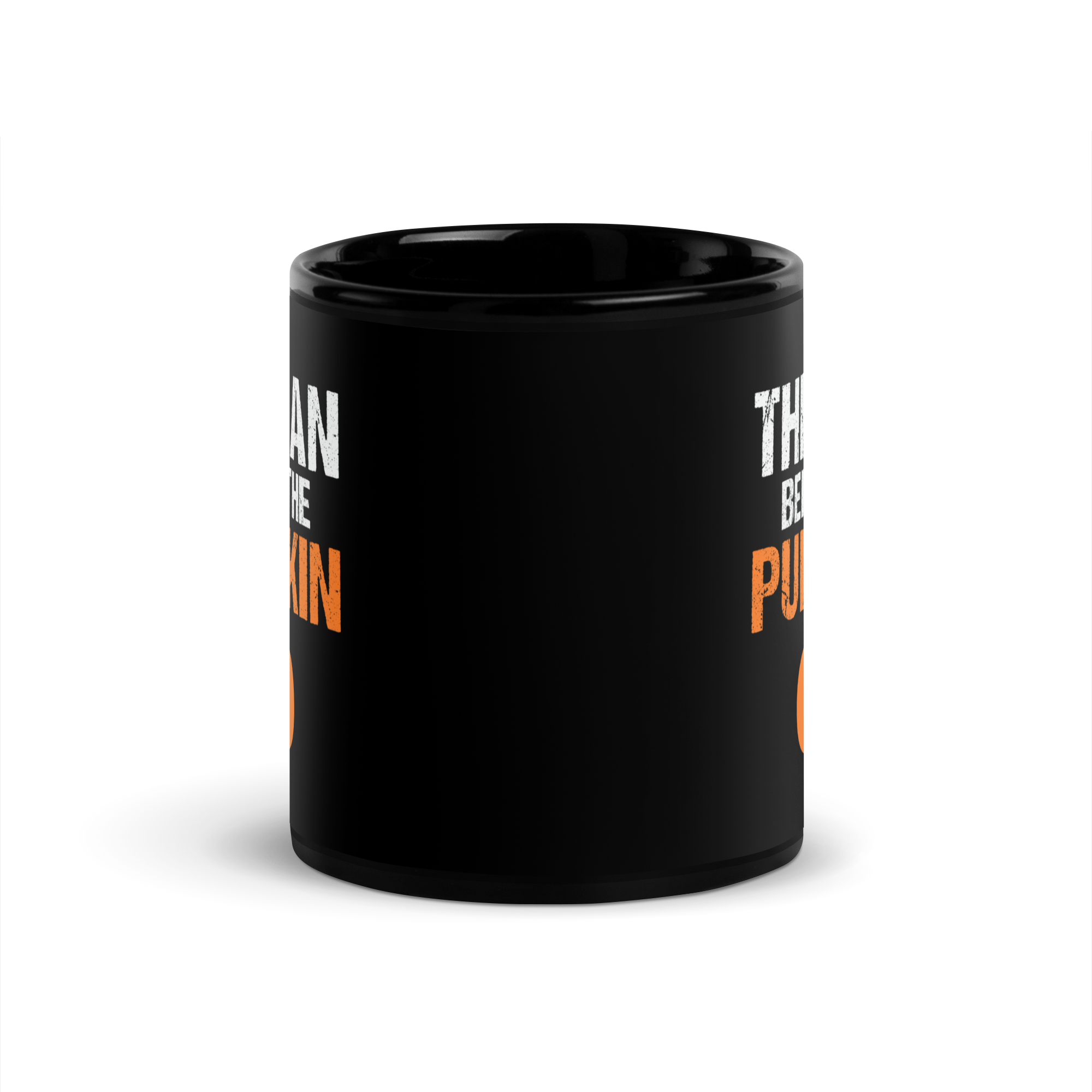 The Man Behind The Pumpkin Black Glossy Mug