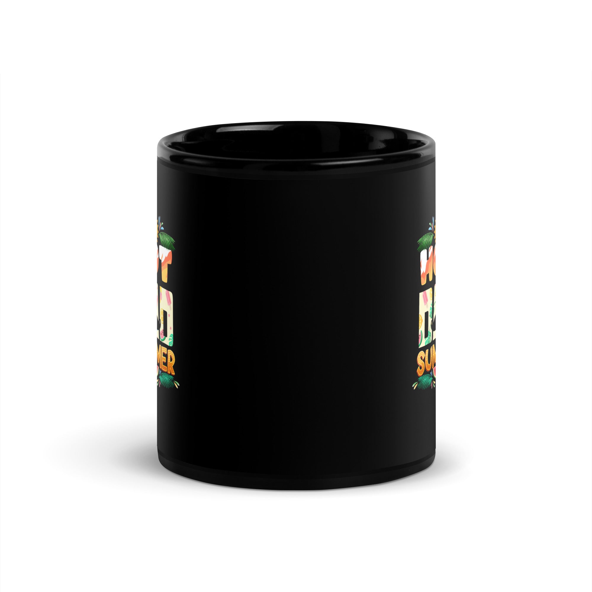 Hot Dad Summer Black Glossy Mug