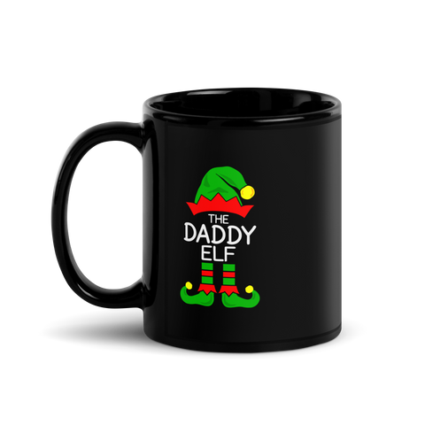 The Daddy Elf Black Glossy Mug