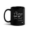 Always Read The Fine Print I'm Pregnant Black Glossy Mug