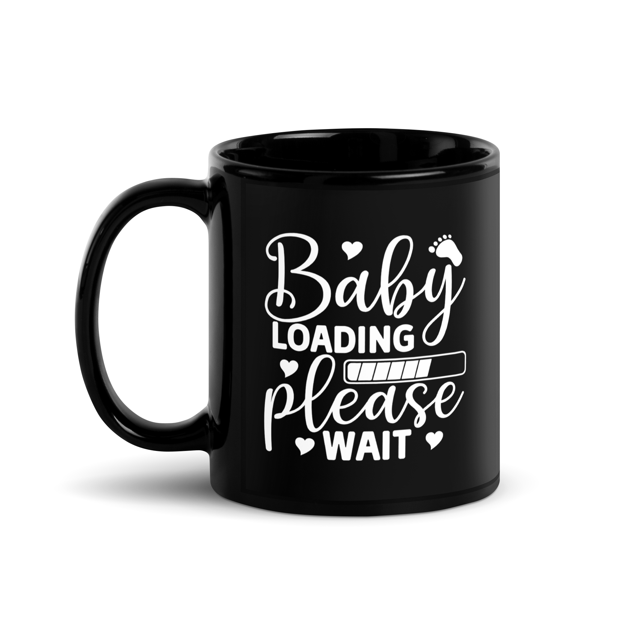 Baby Loading Please Wait Black Glossy Mug