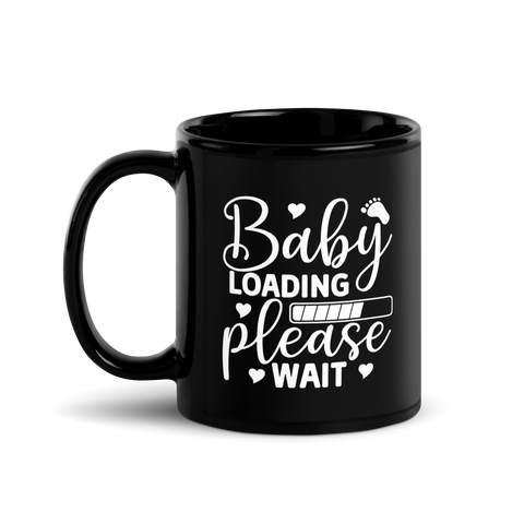 Baby Loading Please Wait Black Glossy Mug