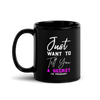 Just Want to Tell You A Secret I'm Pregnant Black Glossy Mug