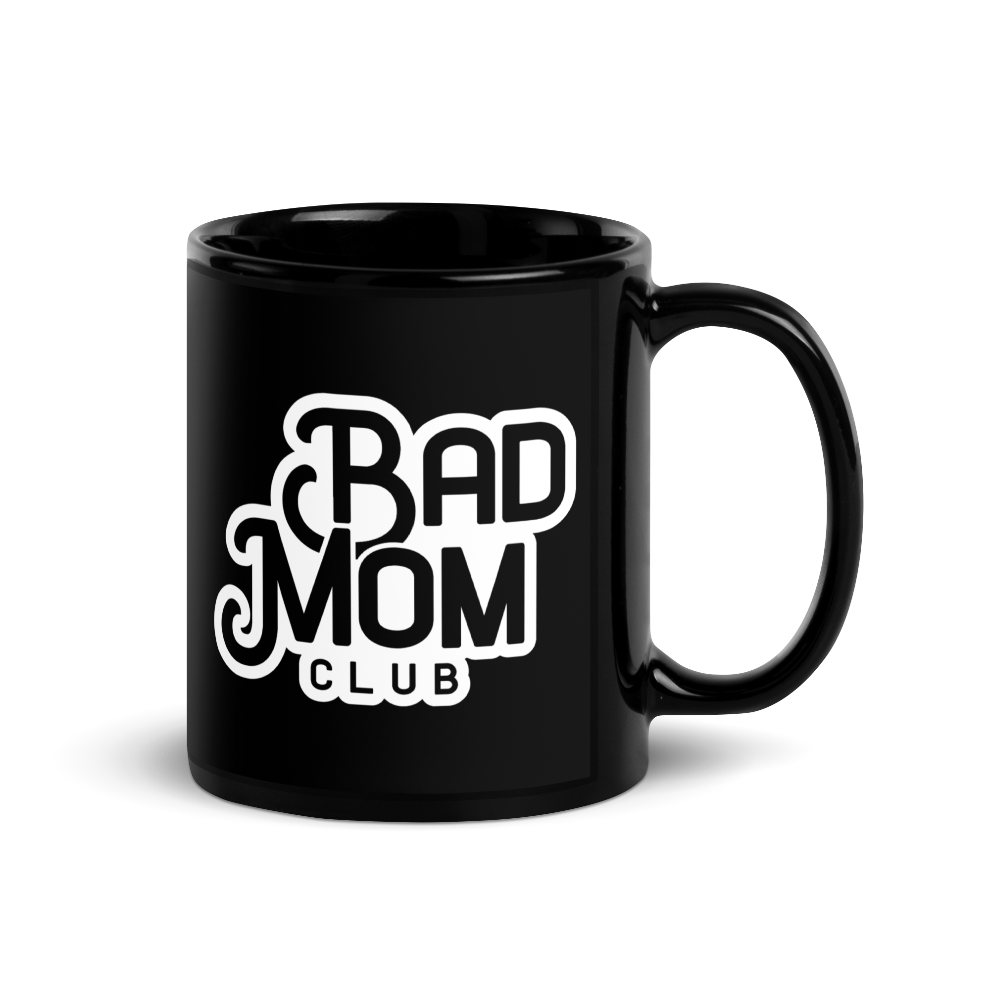 Bad Mom Club Black Glossy Mug