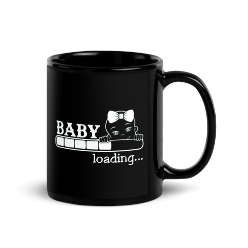 Baby Loading..... Black Glossy Mug