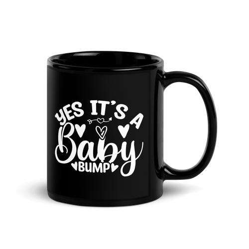 Yes It's A Baby Bump Black Glossy Mug