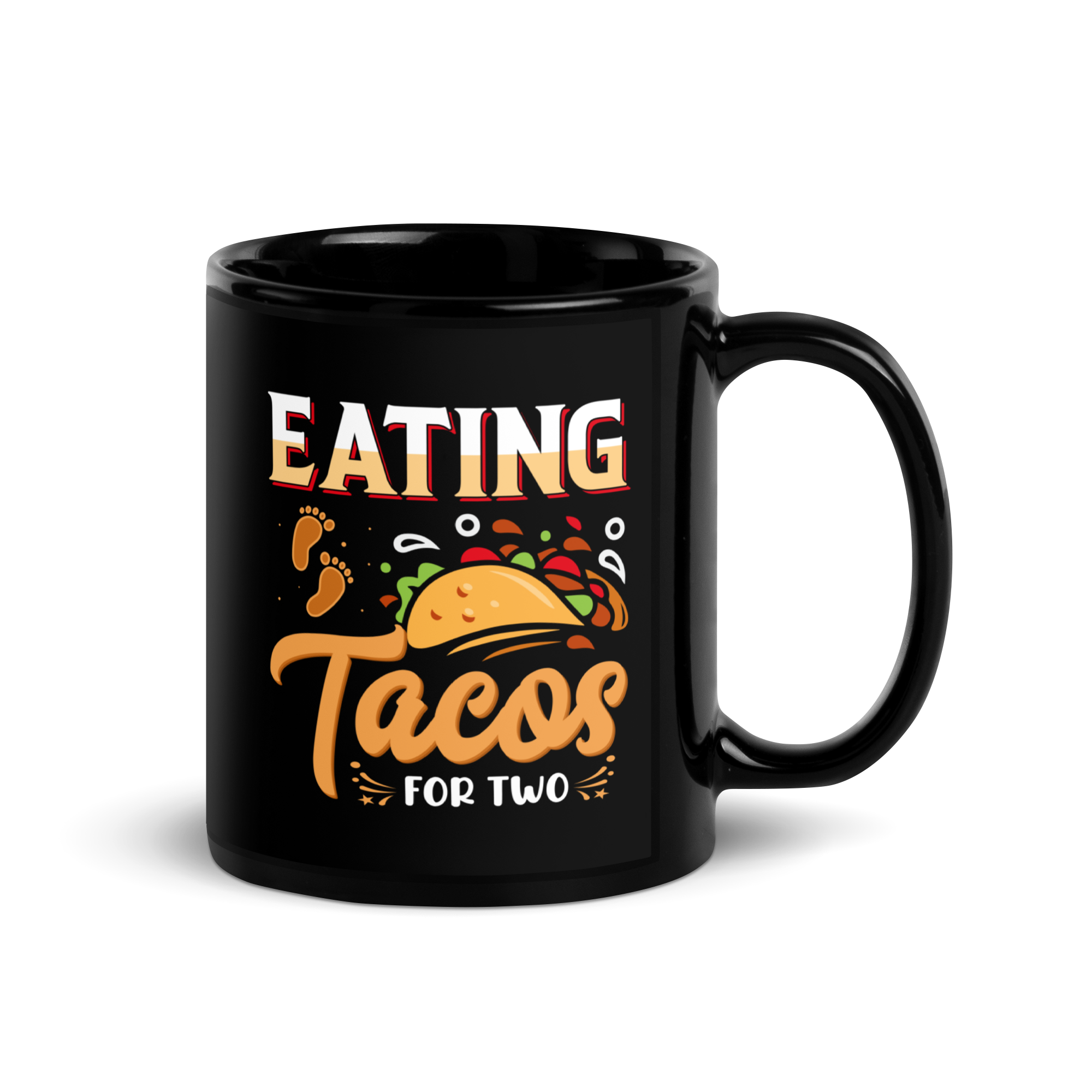 Eating Tacos for Two Black Glossy Mug