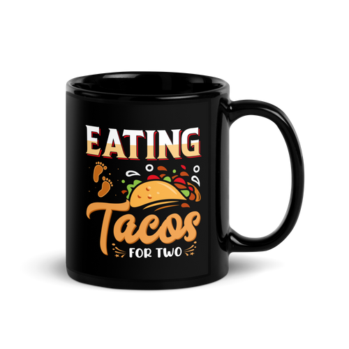 Eating Tacos for Two Black Glossy Mug