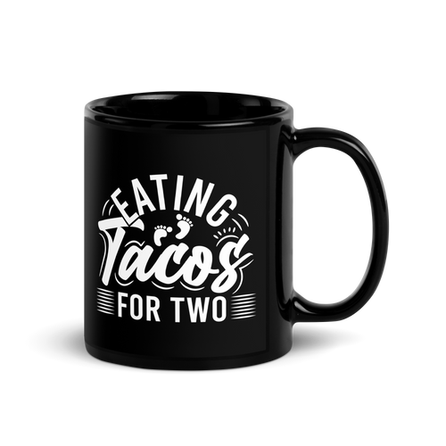 Eating Tacos for Two Black Glossy Mug