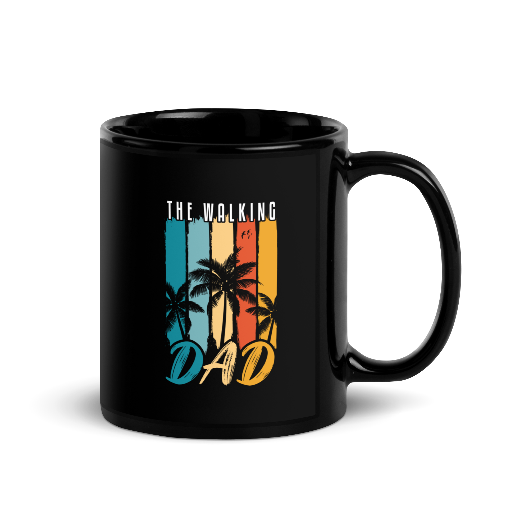 The Walking Dad Black Glossy Mug