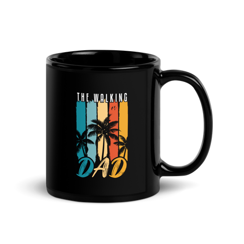 The Walking Dad Black Glossy Mug