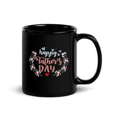 Happy Father's Day Black Glossy Mug