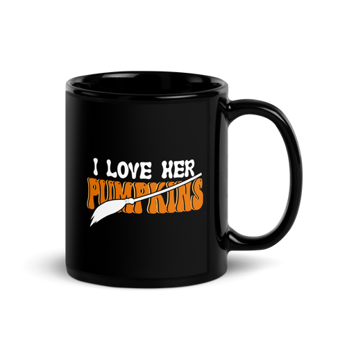 I Love Her Pumpkins Black Glossy Mug