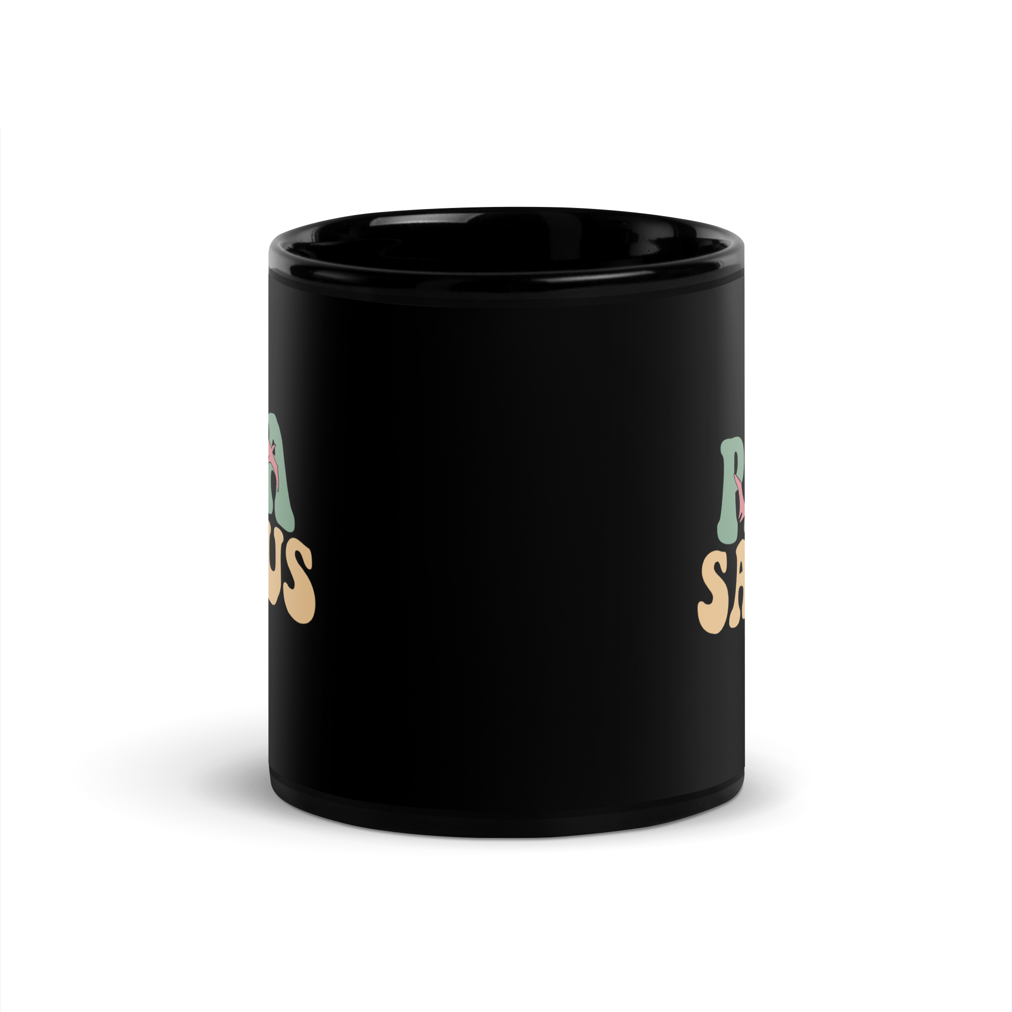 Papa Saurus Black Glossy Mug