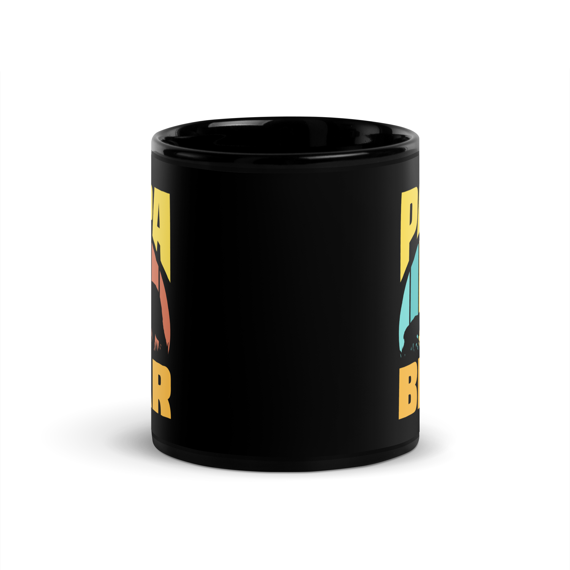 Papa Bear Black Glossy Mug