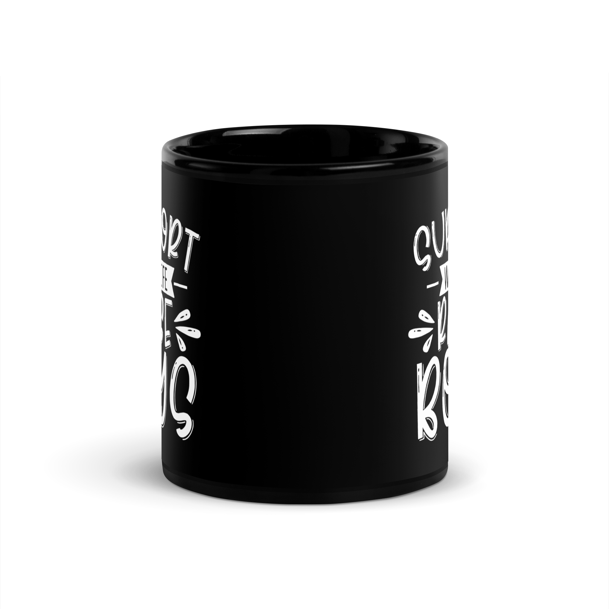 Support Wildlife Raise Boys Black Glossy Mug