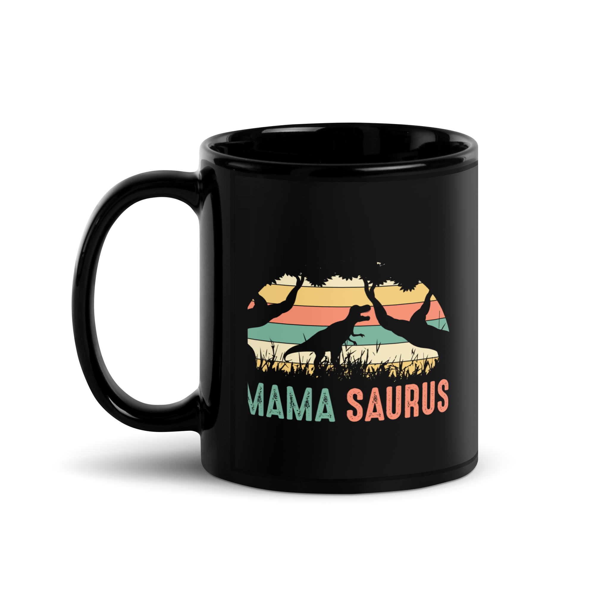 Mamasaurus Black Glossy Mug