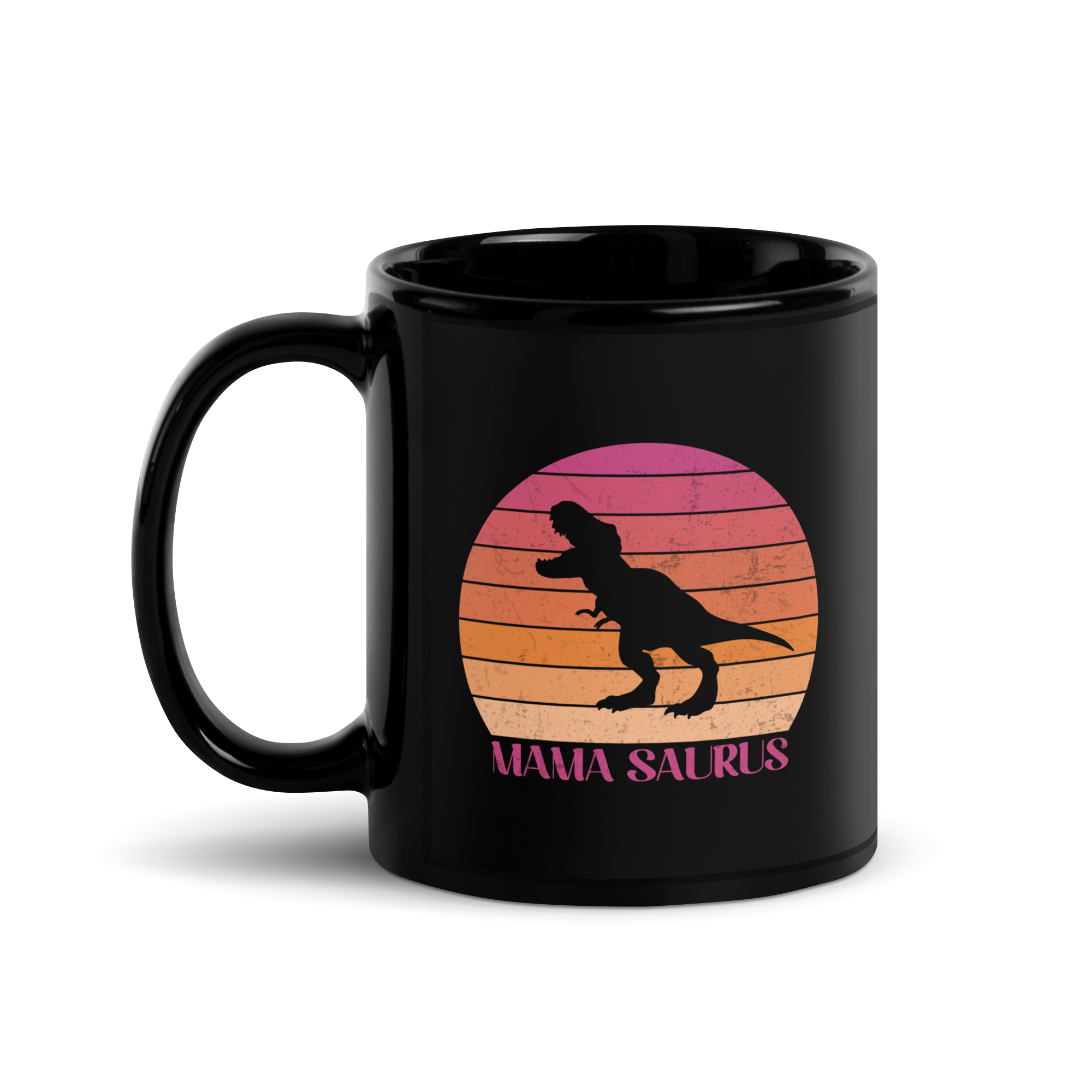 Mamasaurus Black Glossy Mug