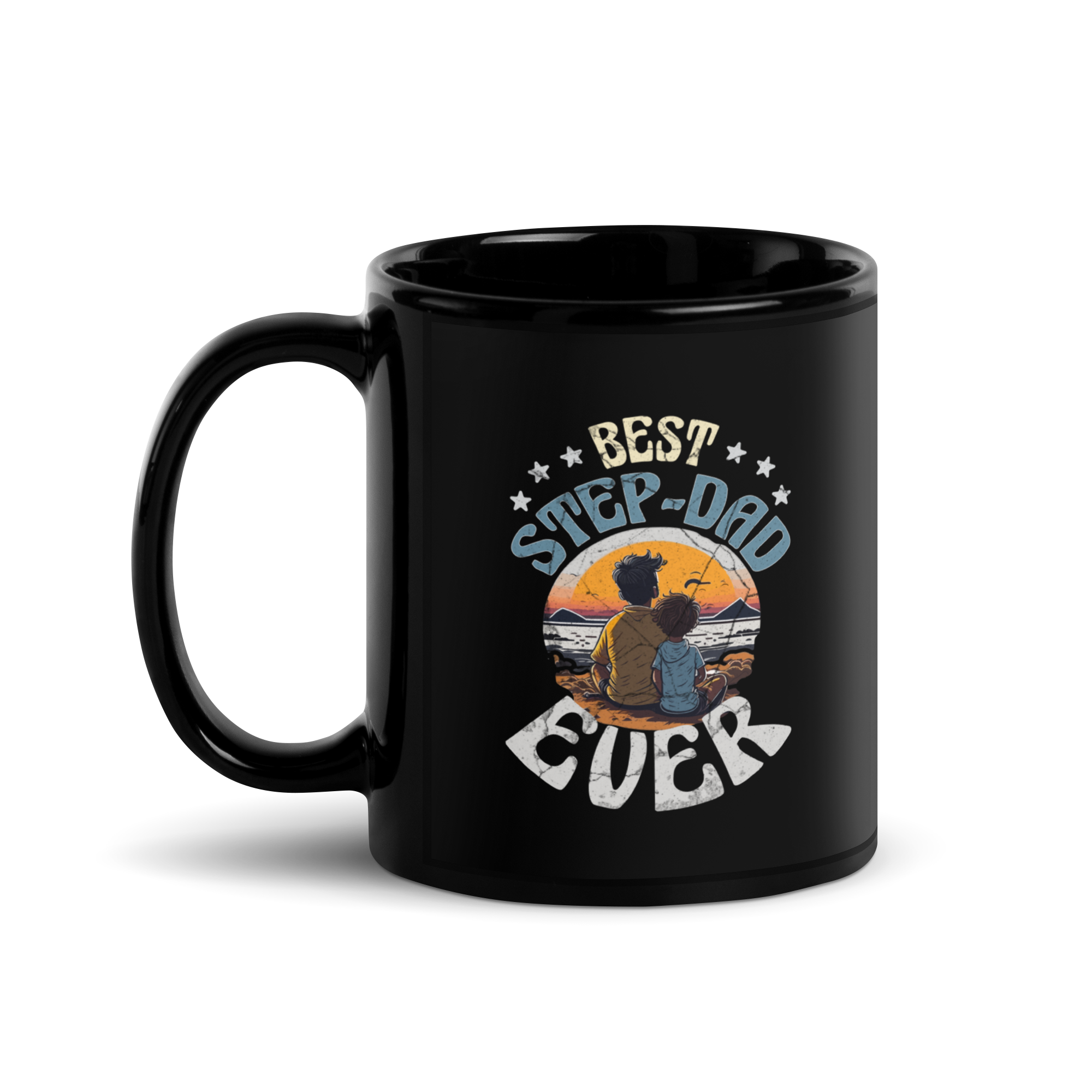 Best Step-Dad Ever Black Glossy Mug