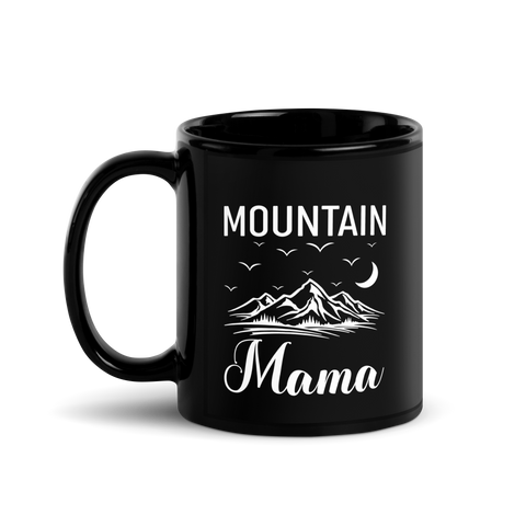 Mountain Mama Black Glossy Mug