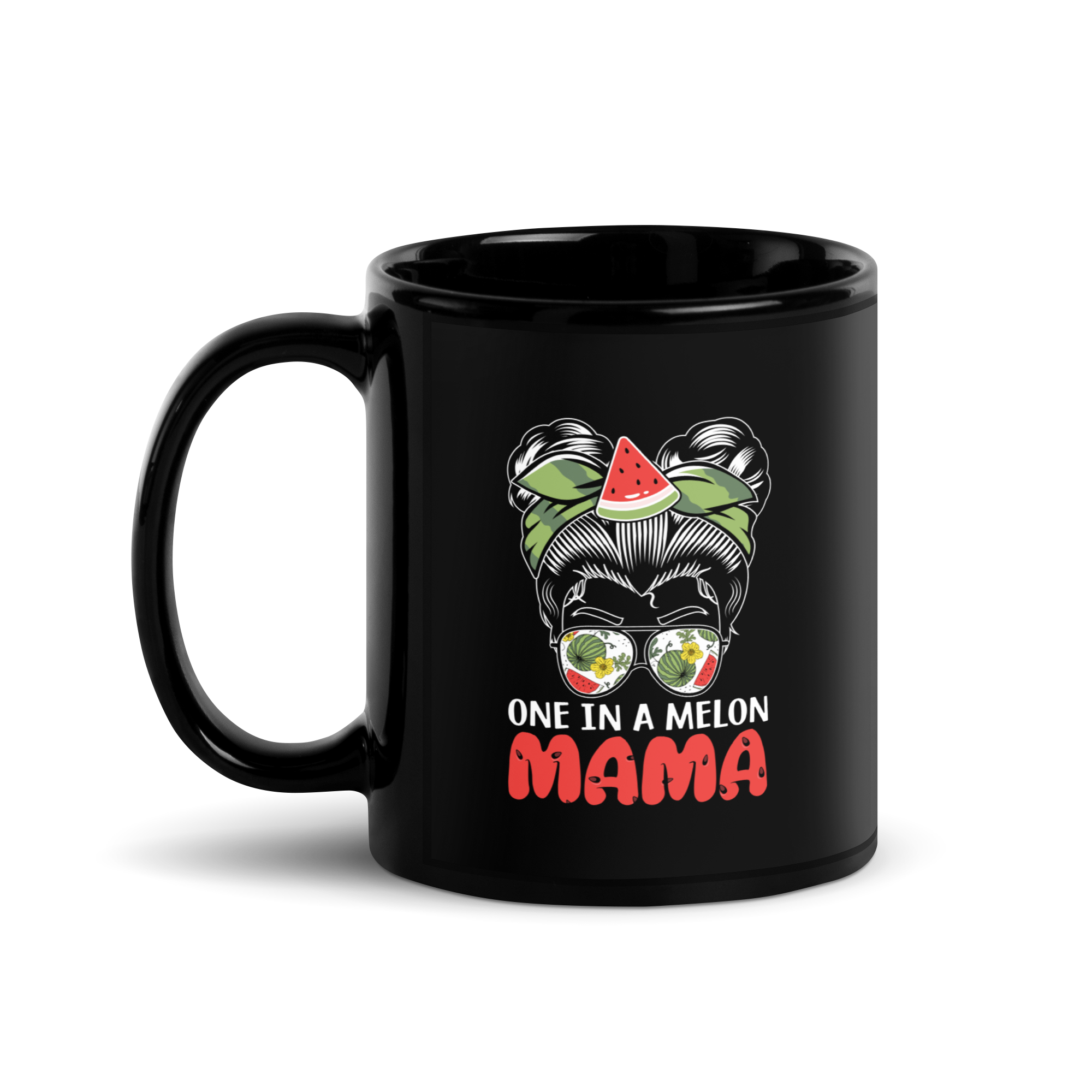 One In A Melon Mama Black Glossy Mug