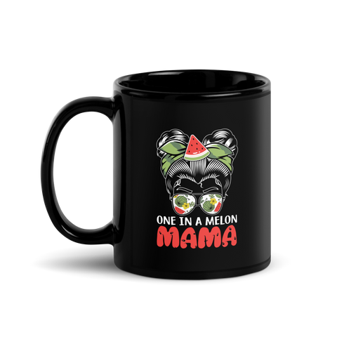 One In A Melon Mama Black Glossy Mug