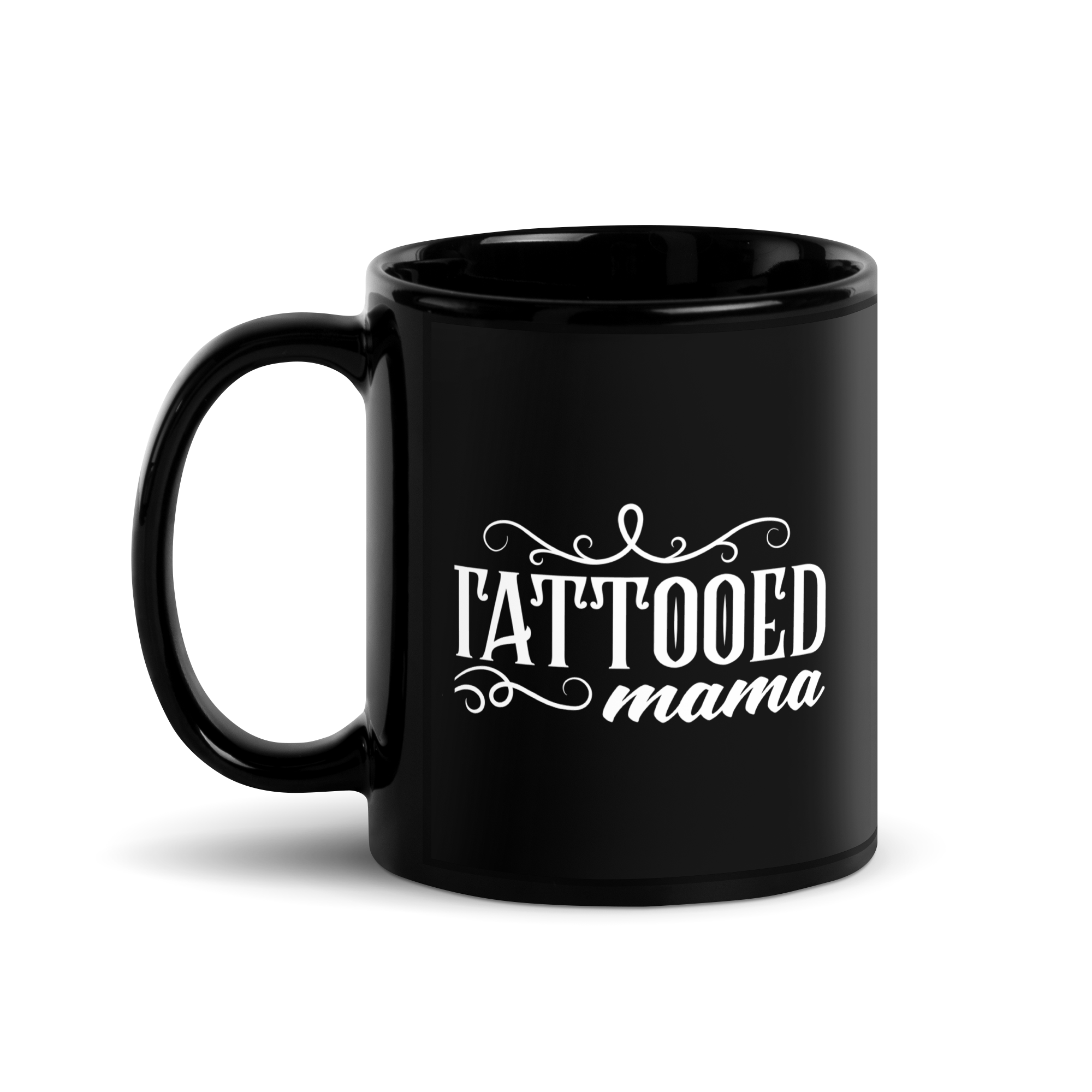 Tattooed Mama Black Glossy Mug