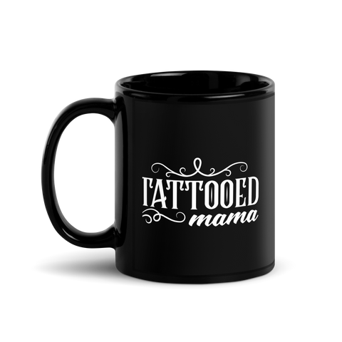 Tattooed Mama Black Glossy Mug