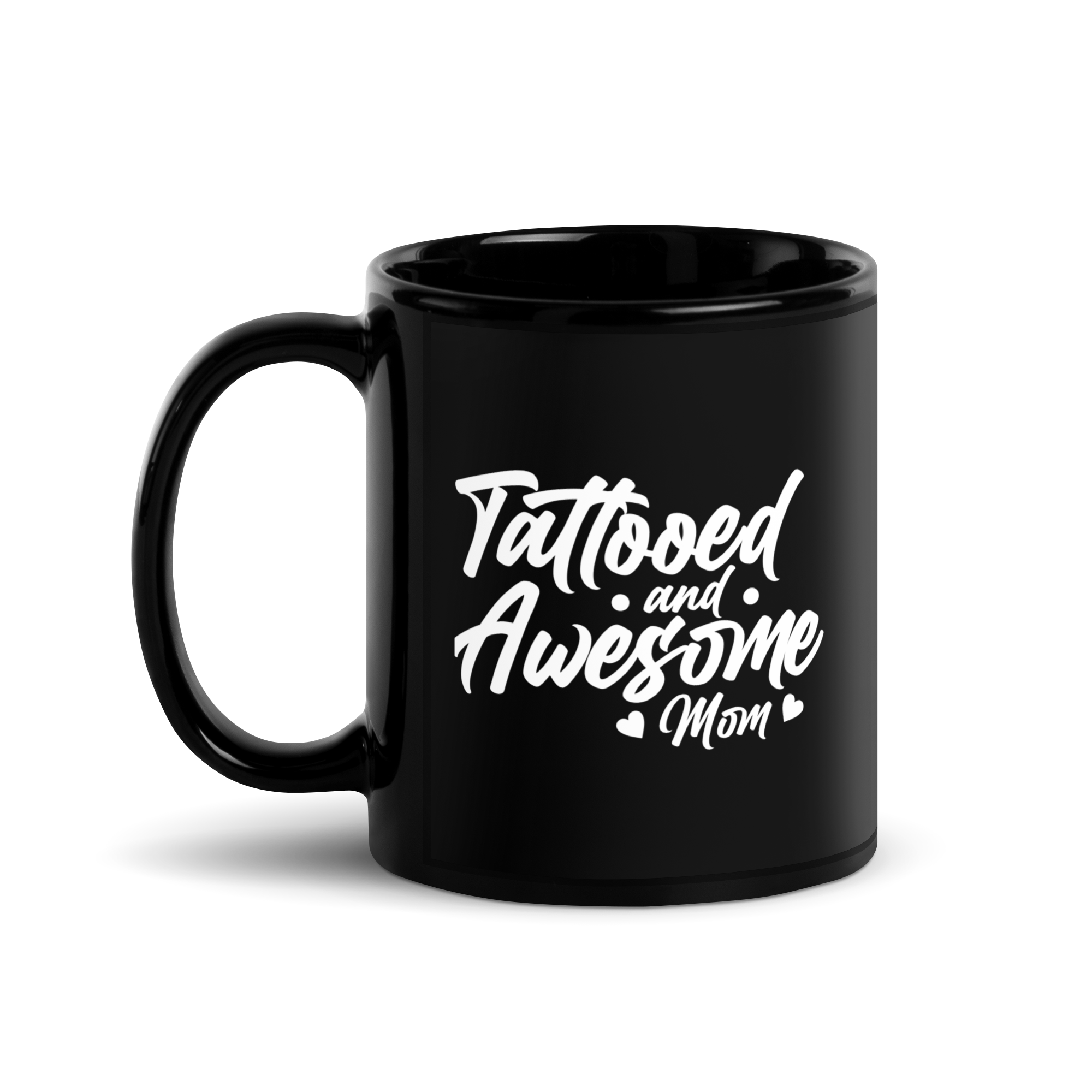 tattooed and awesome mom Black Glossy Mug