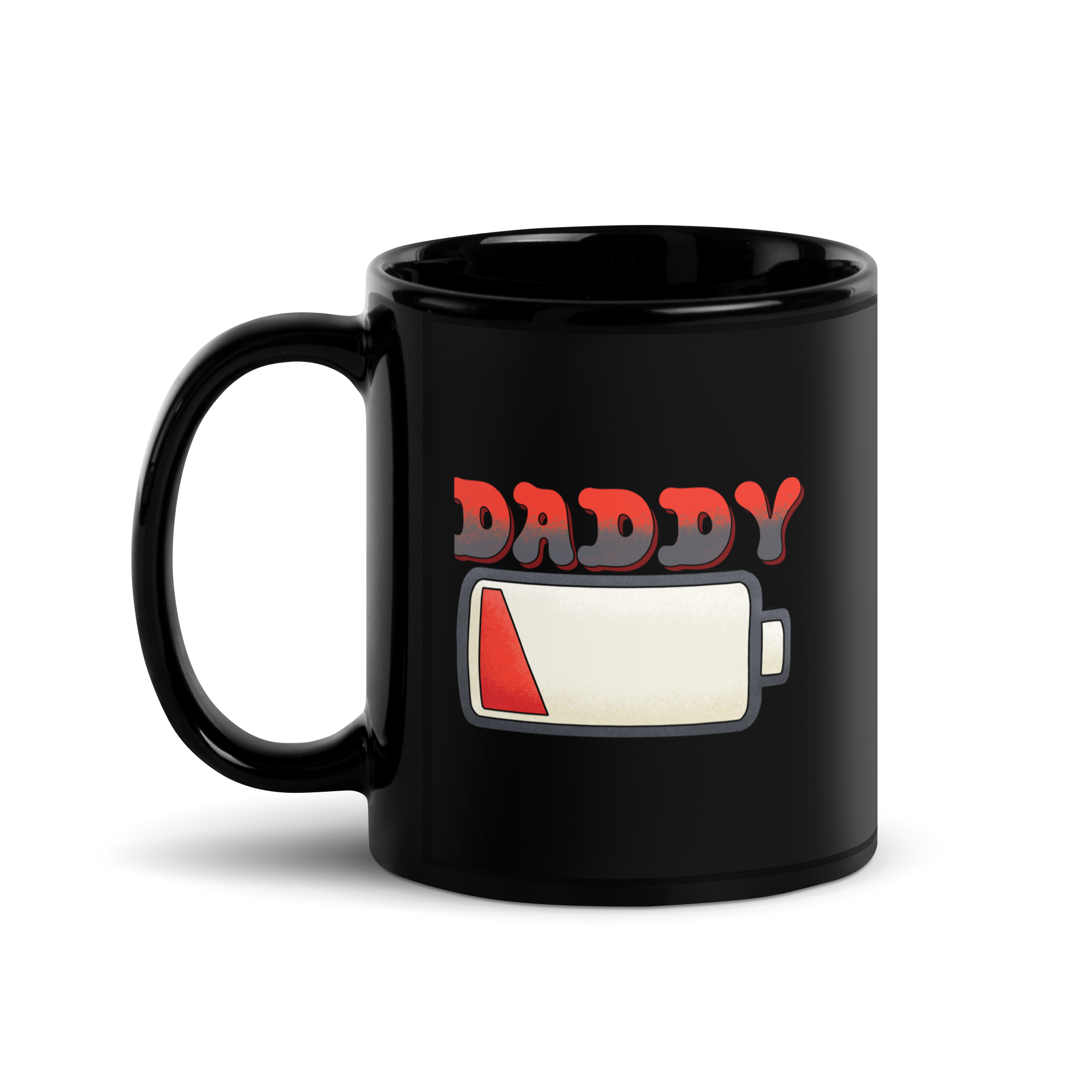 Daddy Low Battery Black Glossy Mug