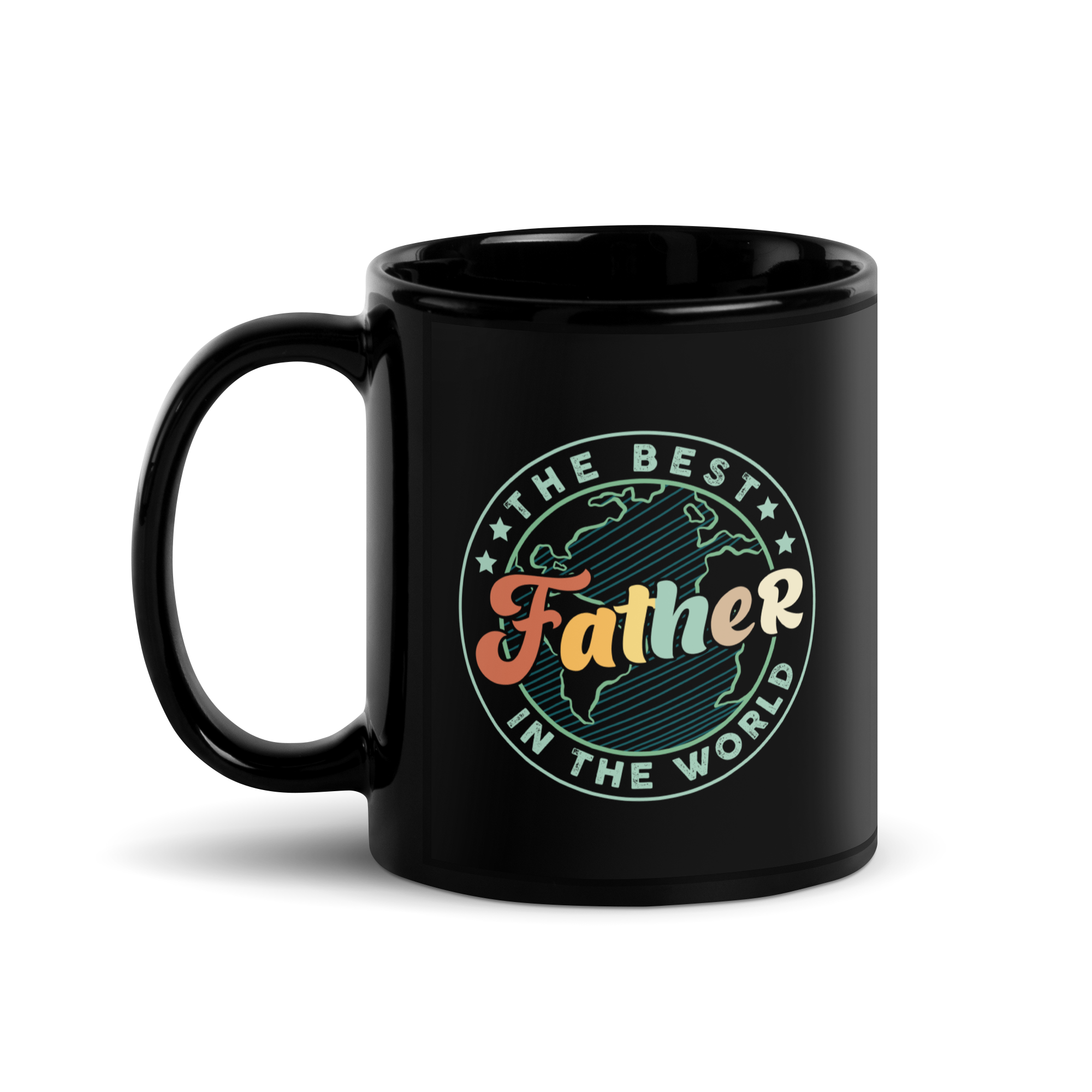 The Best Father In The World Black Glossy Mug