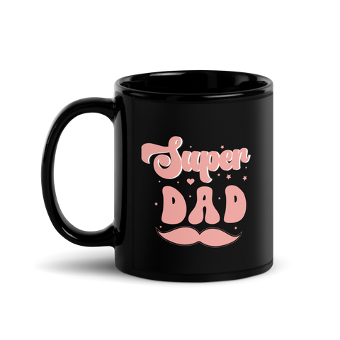 Super Dad Black Glossy Mug