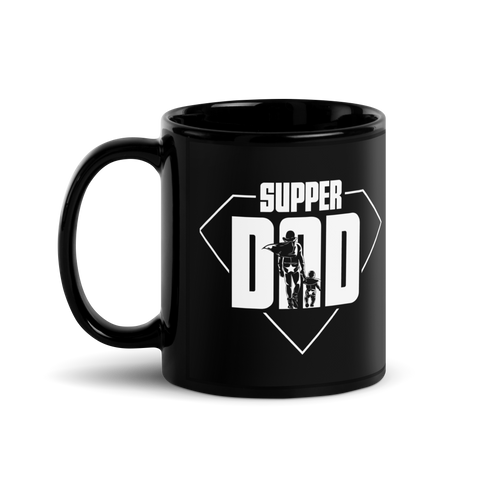 Super Dad Black Glossy Mug