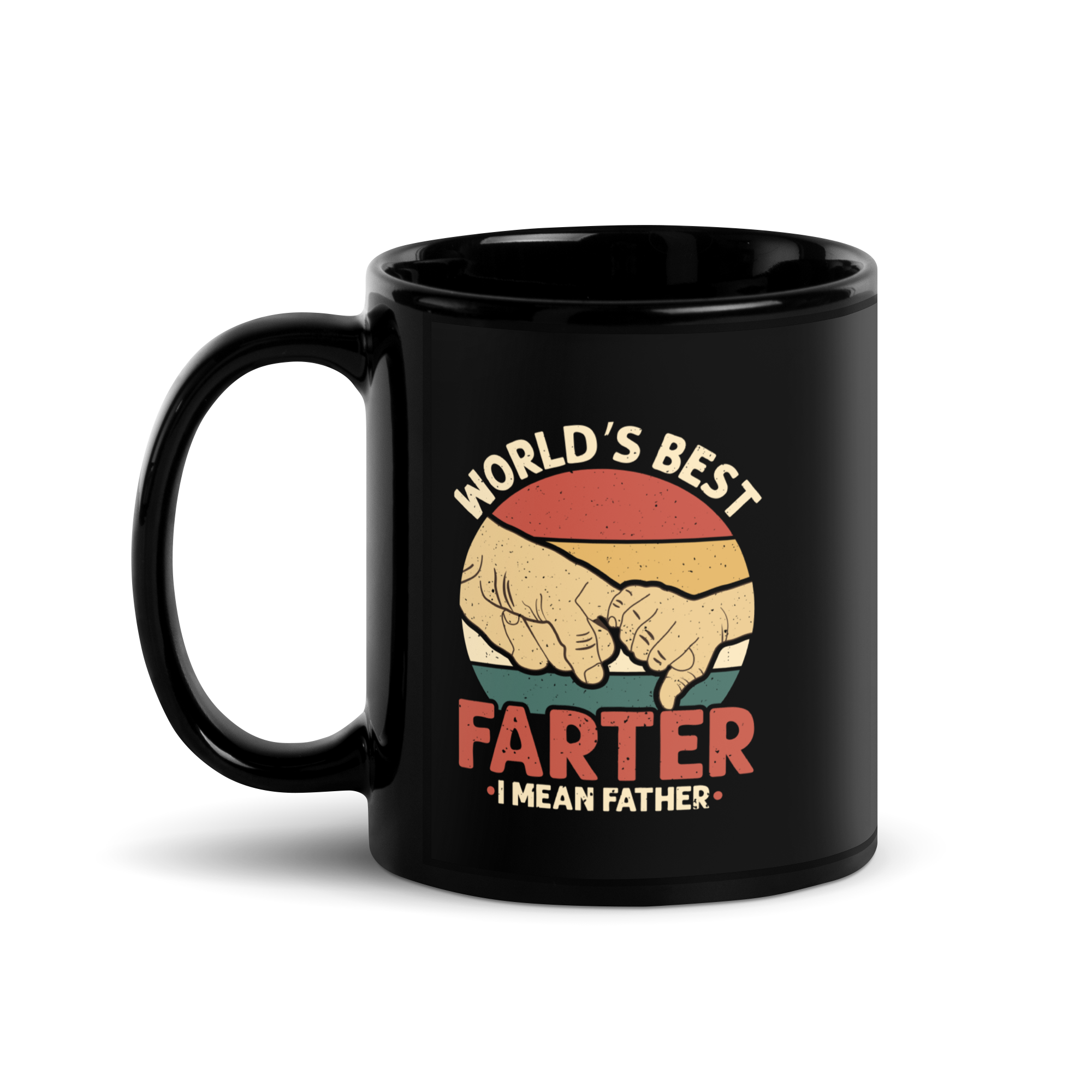 World's Best Farter I Mean Father Black Glossy Mug