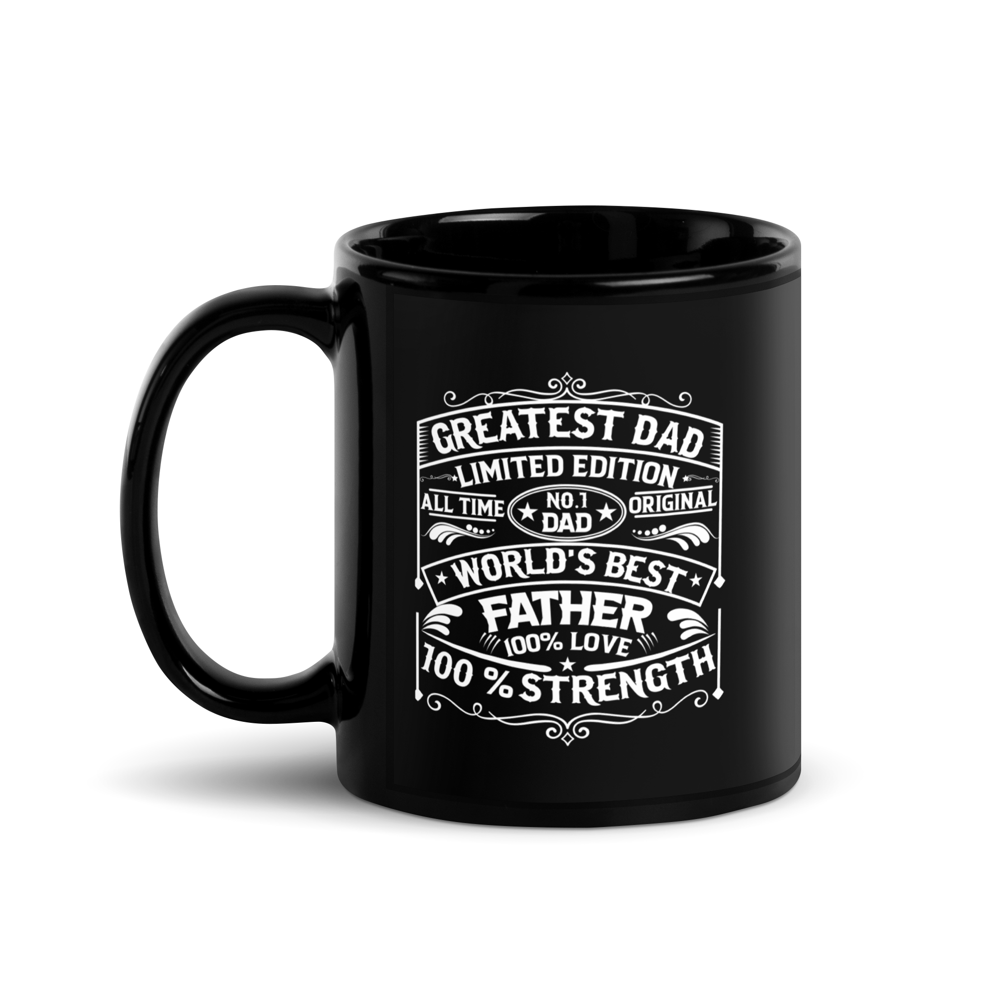 World's Best Father Greatest Dad Limited Edition Black Glossy Mug