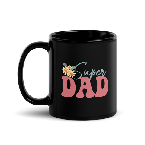 Super Dad Black Glossy Mug