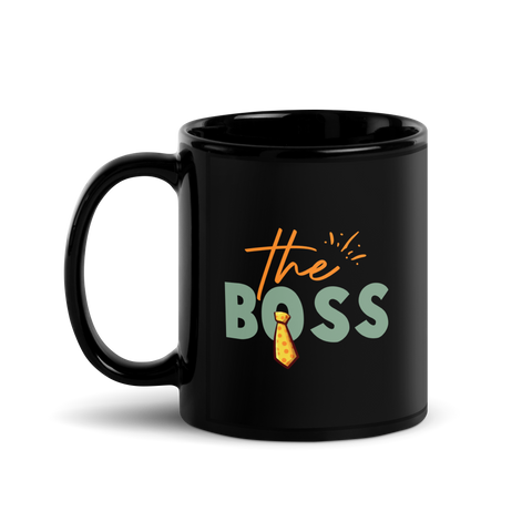 The Boss Black Glossy Mug