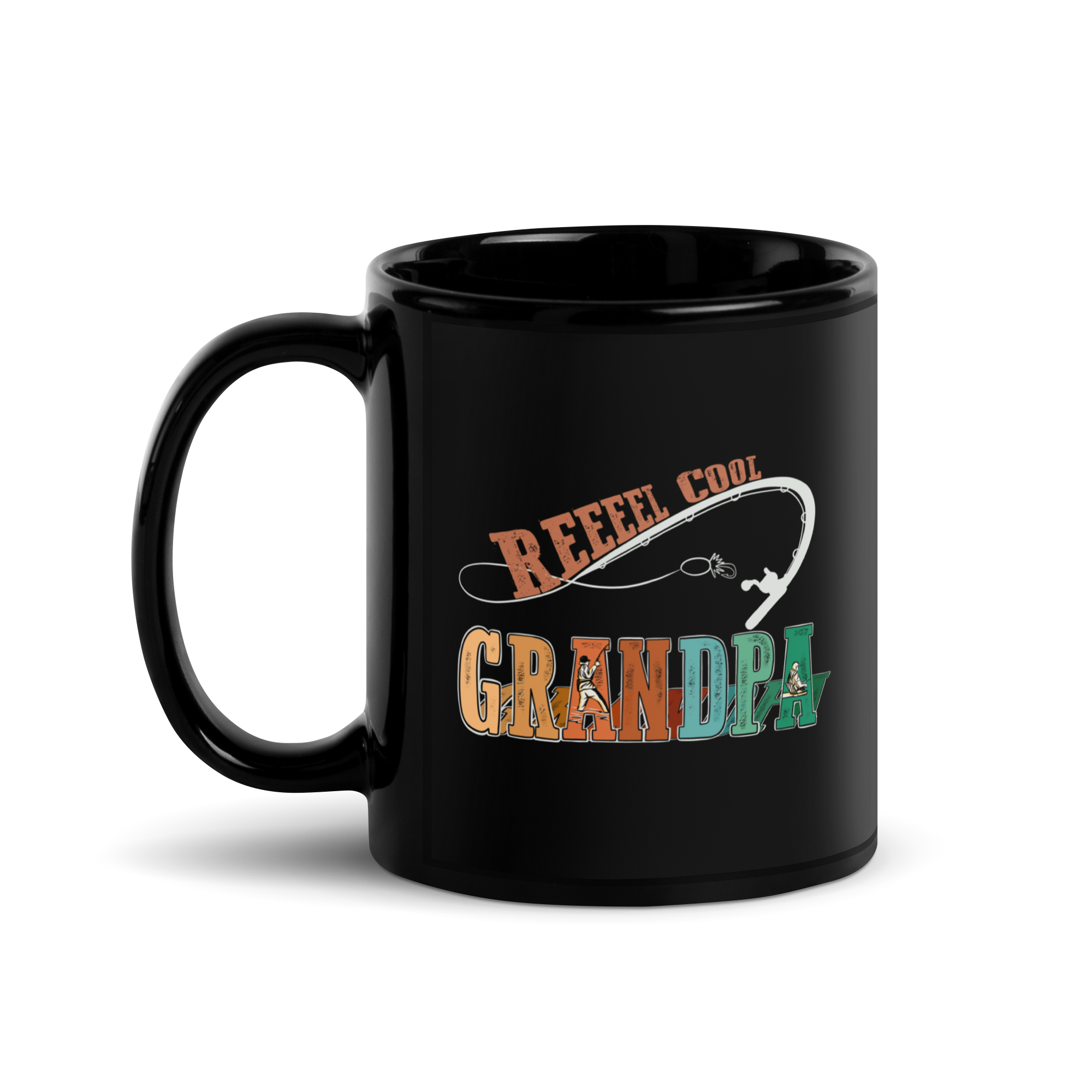 Reel Cool Grandpa Black Glossy Mug