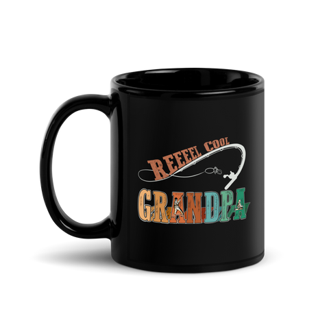 Reel Cool Grandpa Black Glossy Mug