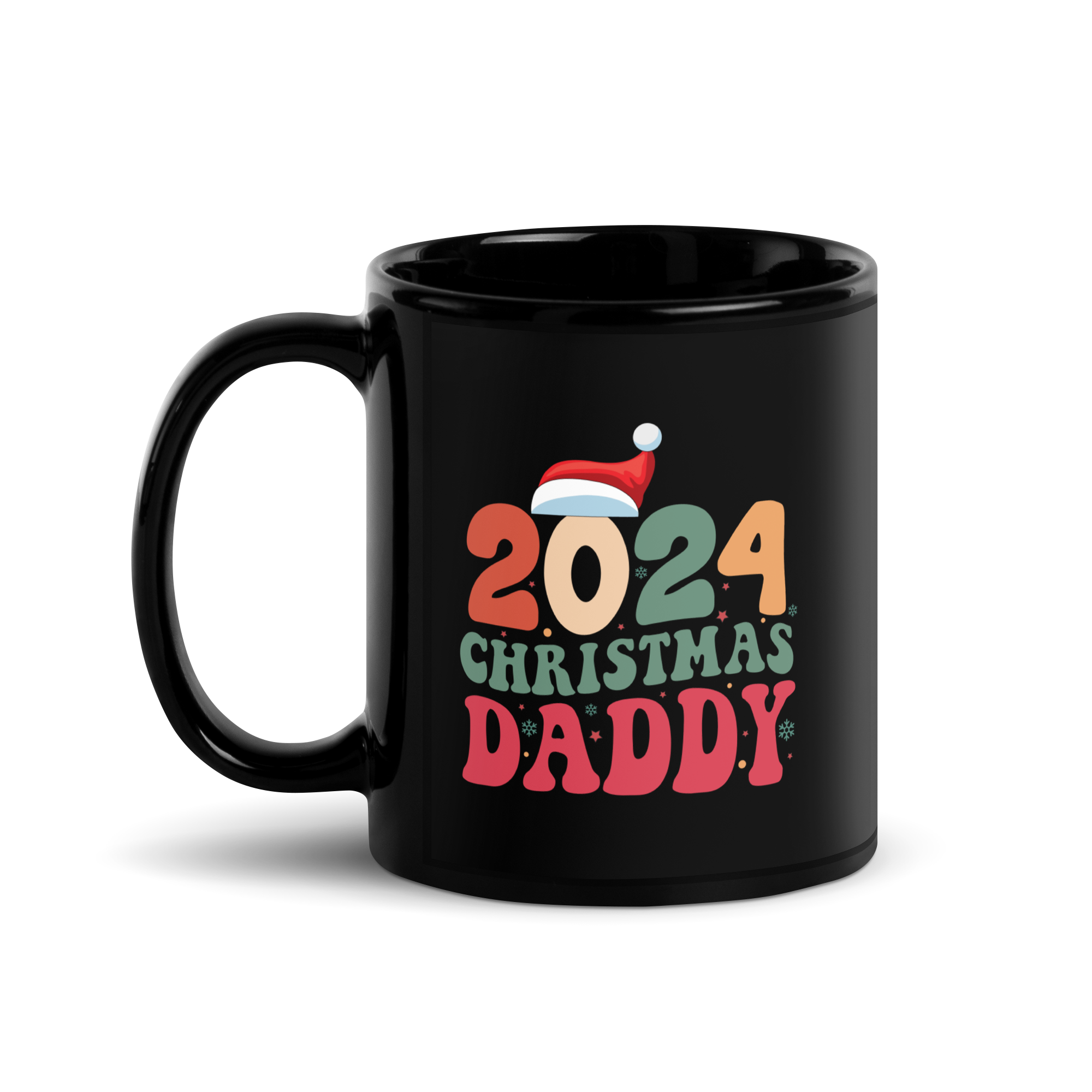 2024 Christmas Daddy Black Glossy Mug