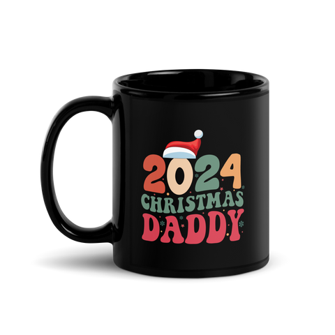 2024 Christmas Daddy Black Glossy Mug