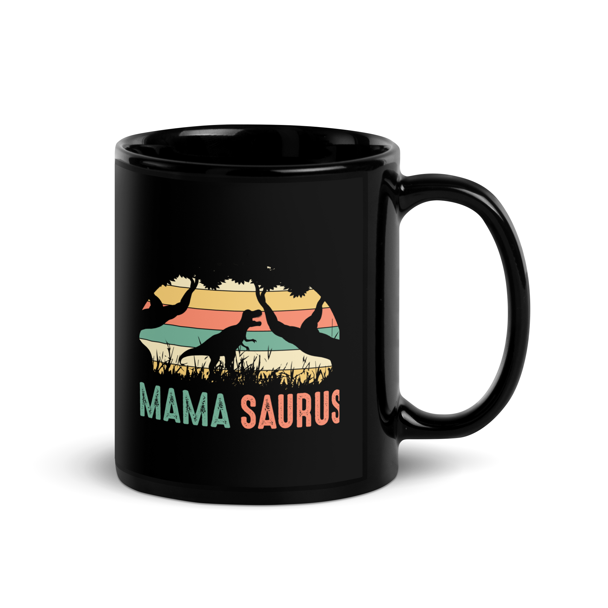 Mamasaurus Black Glossy Mug